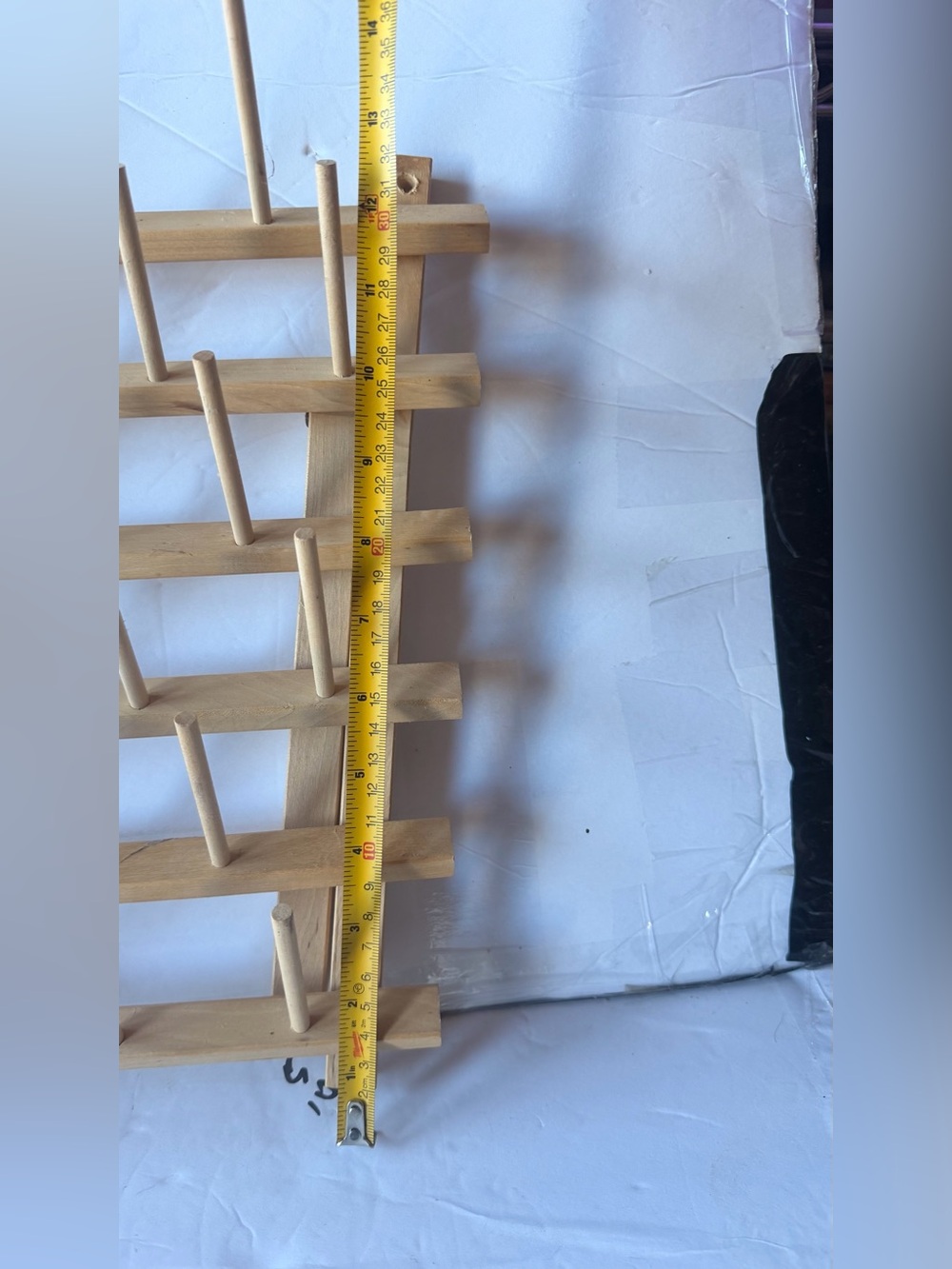 Natural Wood Multi-Peg Wall Rack - Picture 4 of 7
